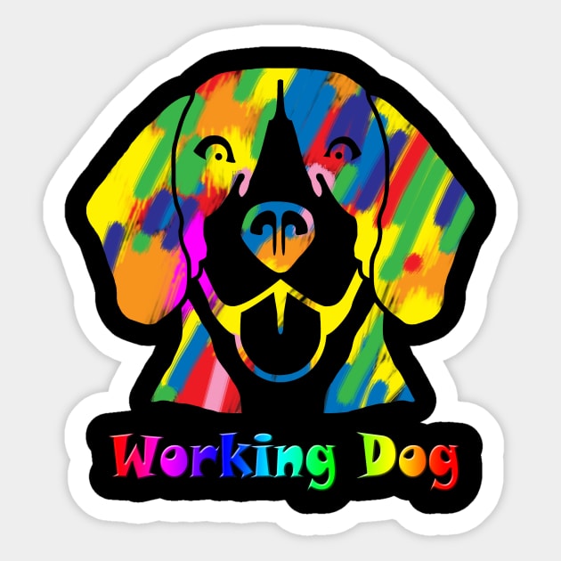 Color working Dog Sticker by Illustro Art